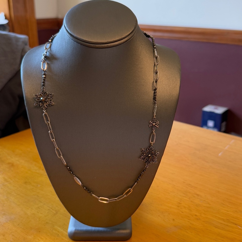 JJill double sided snowflake necklace. New with tag - Picture 4 of 16